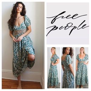 Free People Ellie Printed Maxi Dress.  NWT.
